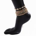 Shangjie OEM Full Rhinestone Cuban Chain Pig Nose Buckle Anklet 2021 anklet jewelry good quailty anklets